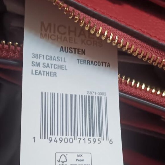 NWT Michael Kors Austin Medium Satchel-Shoulder Bag -Terracotta Pebbled Leather - Picture 3 of 16